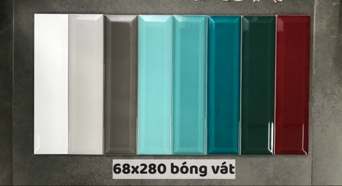 Gạch thẻ seri nhiều màu bóng/vát cạnh 68x280mm (8 màu)