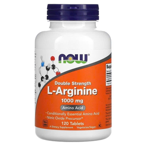 Now Double Strength L-Arginine 1000mg - Tăng cường sức khỏe tim mạch và hỗ trợ hiệu suất tập luyện thể thao