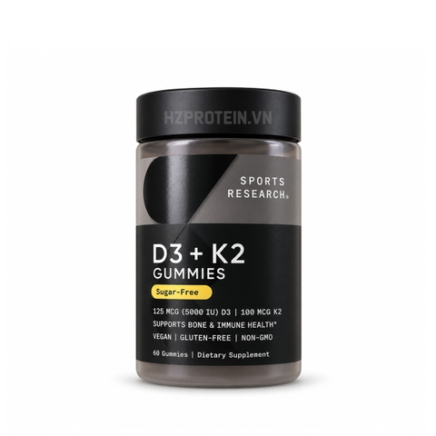 SR Sports Research D3+K2 Gummies 5000IU - Kẹo dẻo bổ sung vitamin tăng cường miễn dịch