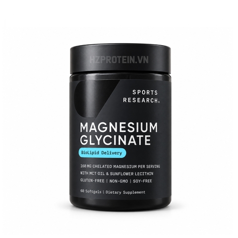 SR Sports Research Magnesium Glycinate (60 Viên) - Hỗ Trợ Giấc Ngủ, Xương Khớp Và Tim Mạch
