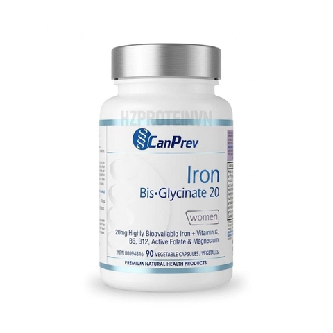 CanPrev Iron Bis-Glycinate 25mg - Bổ Sung Sắt Cho Phụ Nữ (90 Viên)