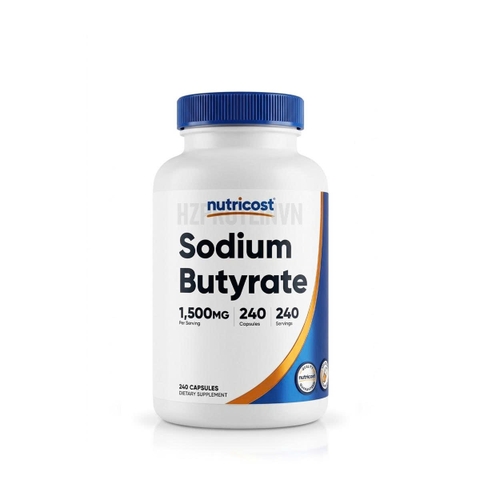 Nutricost Sodium Butyrate 1500mg - Cân Bằng Hệ Vi Sinh Đường Ruột