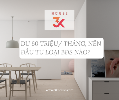 DƯ 60 TRIỆU/ THÁNG, NÊN ĐẦU TƯ LOẠI BẤT ĐỘNG SẢN NÀO?