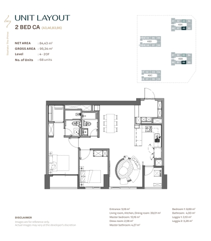 Chuyển nhượng căn hộ K8 Starlake Tây Hồ Tây 2PN 84,43m² – mẫu 2BED-CA – giá dự kiến từ 15,788 tỷ
