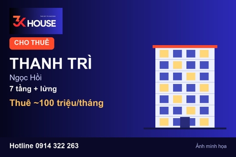 Tòa CHDV Ngọc Hồi, Thanh Trì cho thuê 100 triệu/tháng, 7 tầng + lửng