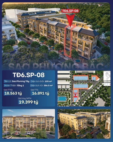 TĐ6.SP-08 | Sao Phương Bắc CĂN 2 MẶT TIỀN ĐẸP NHẤT KHU THỊNH VƯỢNG