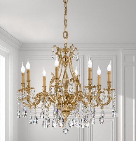 Đèn chùm đồng mạ vàng POSSONI - DZ-093-8-SH/G-002