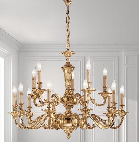 Đèn chùm đồng mạ vàng POSSONI - DZ-098/10+5-002