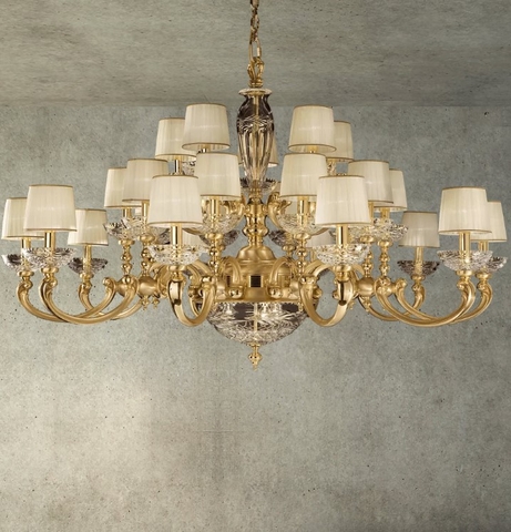 Đèn chùm đồng mạ vàng POSSONI - DZ-257-25+3-002