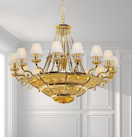 Đèn chùm đồng mạ vàng POSSONI - DZ-3999/14+16-079