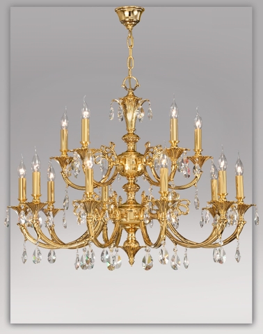 Đèn chùm đồng mạ vàng pha lê DZ0002_15_Y