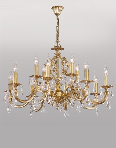 Đèn chùm đồng mạ vàng pha lê DZ0004_12_Y