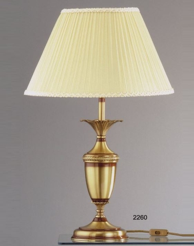 Đèn bàn đồng mạ vàng chao vải DZ0007_Y