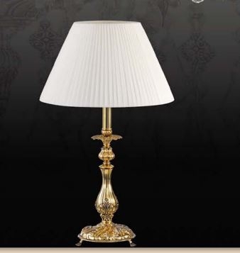 Đèn bàn đồng mạ vàng chao vải DZ0009_Y