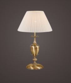 Đèn bàn đồng mạ vàng chao vải DZ0010_Y