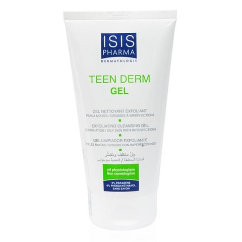 Gel rửa mặt dạng hạt giảm nhờn và ngăn ngừa mụn -  Isis pharma Teen Derm Gel150ml