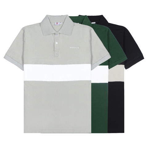 H7-T11 Áo polo Hiddle phối màu sọc ngang thân trẻ trung