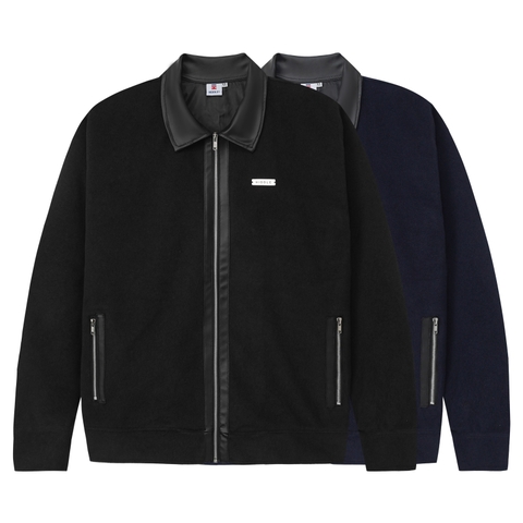 H11-AK8 Áo khoác dạ nam phối da cao cấp Hiddle