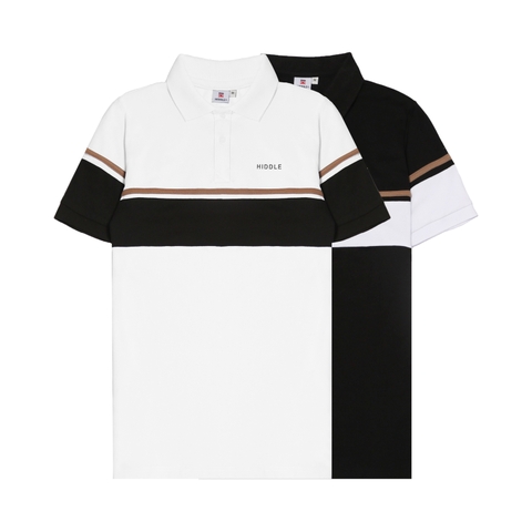 H7-T5 Áo polo phối sọc ngang thân nâu Hiddle