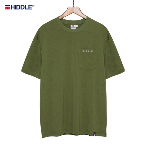 H03-T3 Áo thun nam Basic HI Pocket-ACT-Rêu
