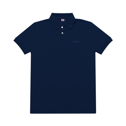 H04-T3 Áo polo in nổi HIDDLE nhiều màu-Xanh đen