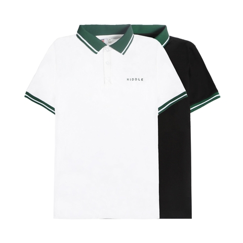 H7-T7 Áo polo Hiddle sọc trắng xanh sang trọng