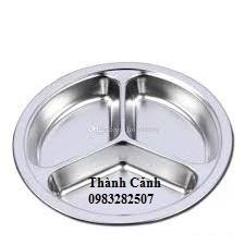 Khay phần / khay cơm 3 ô tròn sâu dầy