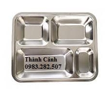 Khay phần/ khay cơm inox 4 ô SG
