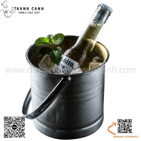 Xô đựng đá bằng inox có quai xách, phục vụ tại bàn