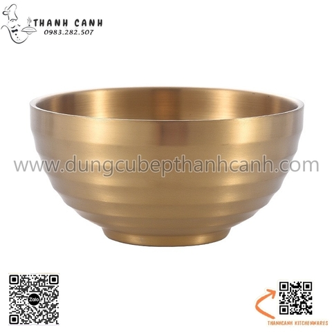 Bát cơm kiểu thái, bát cơm 2 lớp màu vàng viền sóng