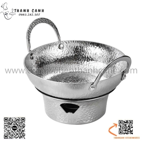 Bộ bếp nồi lẩu dùng để nấu lẩu, nấu sườn tháp cay ThaiLan, nấu lẩu Tom Yum, hâm nóng thức ăn tại bàn màu trắng