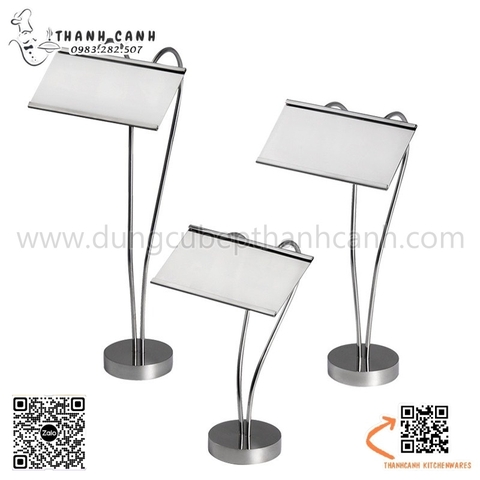 Biển tên món ăn thân cong, Kẹp biển tên món, số bàn ,Cây kẹp Menu Inox