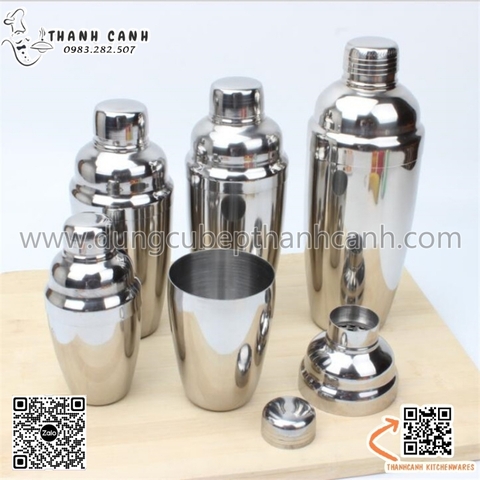 Bình lắc inox, Shaker inox các cỡ, Bình lắc pha chế inox Cocktail Shaker