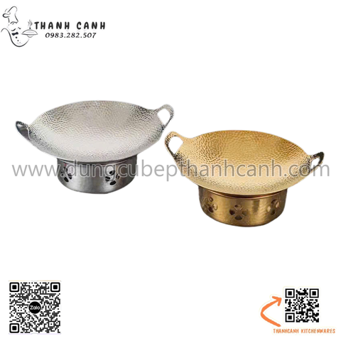 Bộ bếp cồn nấu sườn cay màu vàng và màu trắng, bếp hâm nóng thức ăn tại bàn, nồi nấu lẩu thái