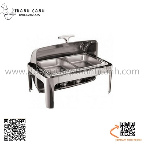 Nồi buffet chữ nhật nắp mở, nồi hâm buffet inox hình chữ nhật 723