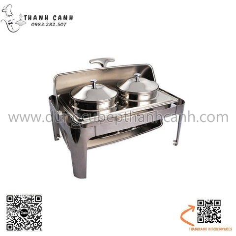 Nồi buffet hâm súp cháo hình chữ nhật, Nồi buffet đôi 724