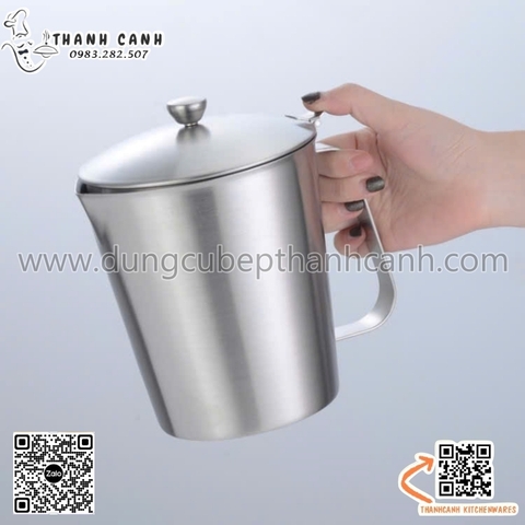 Ca inox có nắp, ca inox có vạch đong, ca đánh sữa inox có vạch chia định lượng