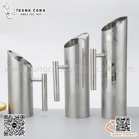Ca inox rót nước lẩu dáng vát ống tre, ca rót nước bằng inox cao cấp