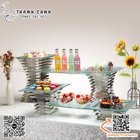 Chân kê đĩa buffet tự chọn, chân kê đĩa quầy line với nhiều độ cao khác nhau - không kèm đĩa