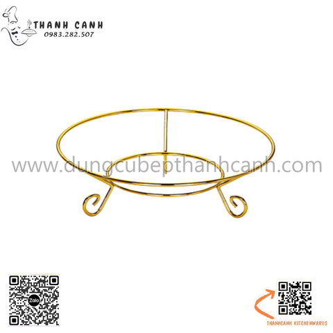 Chân kê đĩa inox màu vàng , chân kê đĩa hình tròn