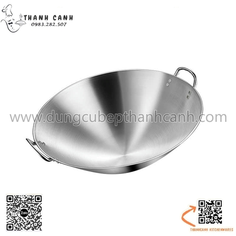 Chảo inox võng từ , chảo inox sâu lòng 2 quai nhiều kích thước