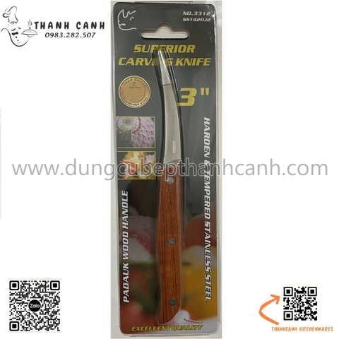 Dao tỉa thái lan Rhinobrand No3312, dao tỉa hoa cán gỗ sắc nhọn