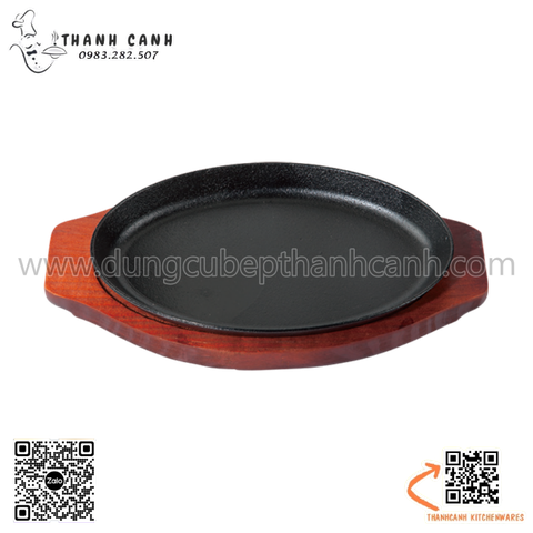 Bản gang nướng hình bầu dục, thiết bản gang cho bò né, các món nóng tại bàn