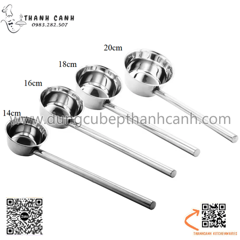 Gáo inox múc canh, múc nước, inox cán dài