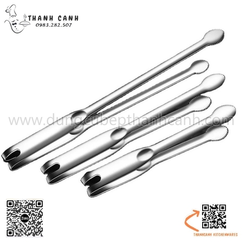 Gắp inox đầu tròn có răng bám dính , Gắp mực bằng inox, gắp lẩu nướng BBQ Hàn Quốc