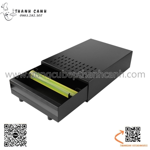 Hộp đập bã Cafe dạng ngăn kéo màu đen