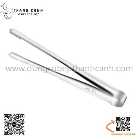 Kẹp gắp thịt nướng hàn quốc, gắp inox có răng cưa bằng inox, kẹp gắp răng cưa inox bản nhỏ