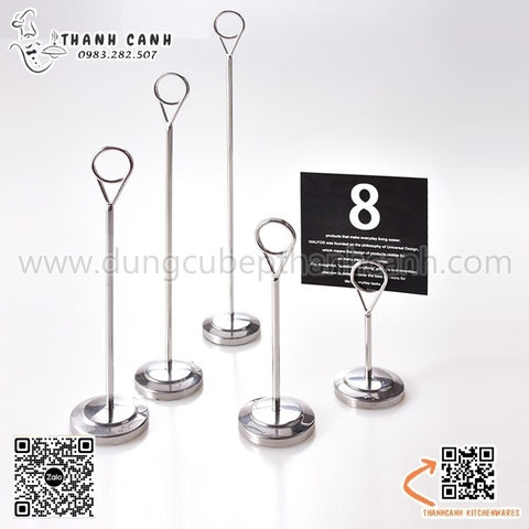 Que kẹp cài tên món ăn, thẻ đánh số bàn tiệc inox cao cấp hình giọt lệ ngược nhiều kích thước
