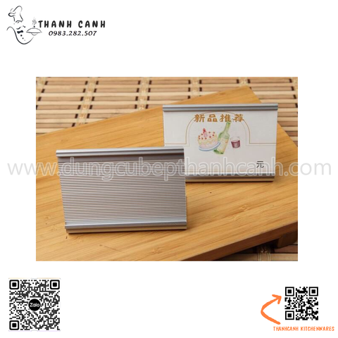 Bảng tên món ăn buffet nhôm trắng hoặc vàng dáng chữ V