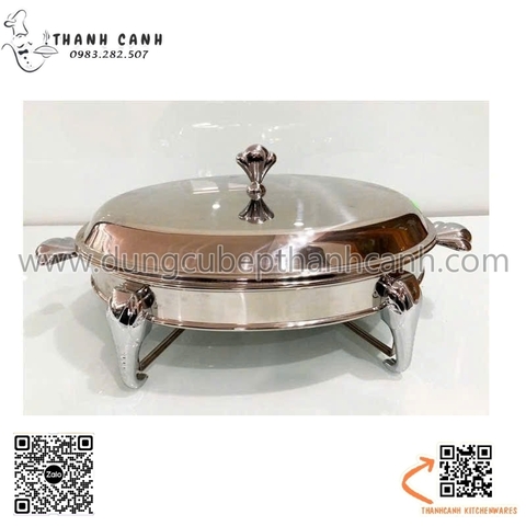 Khay hấp cầy inox hình bầu dục, khay hấp cầy cá và thịt thú rừng